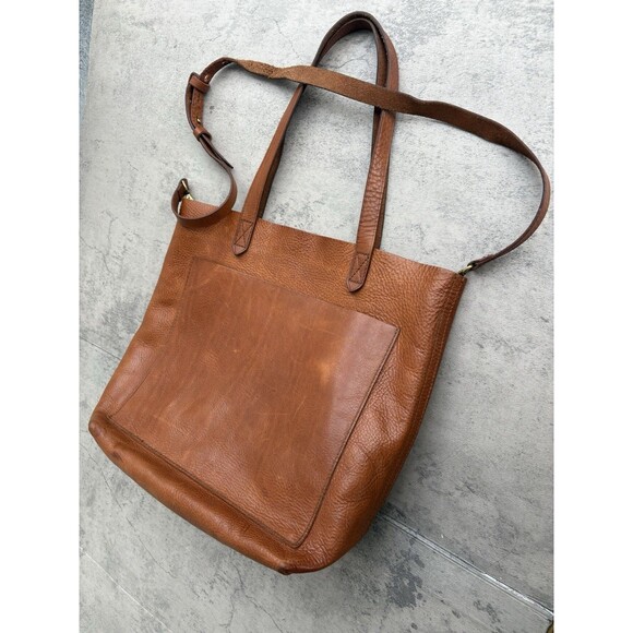 Madewell Handbags - Madewell Brown English Saddle Leather Transport Shoulder Bag Tote Tan Size M